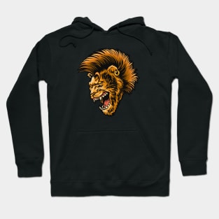 Punk Rock Lion with Mohawk Mane Hoodie